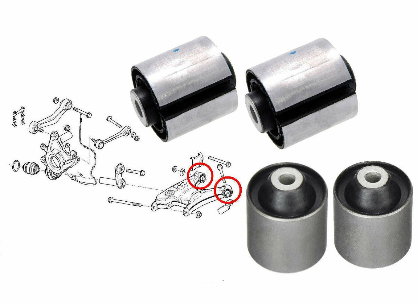 Reparatursatz Querlenker hinten BMW 5 E39, BMW 7 E38 OE z. Vergl.: 33326755471 O