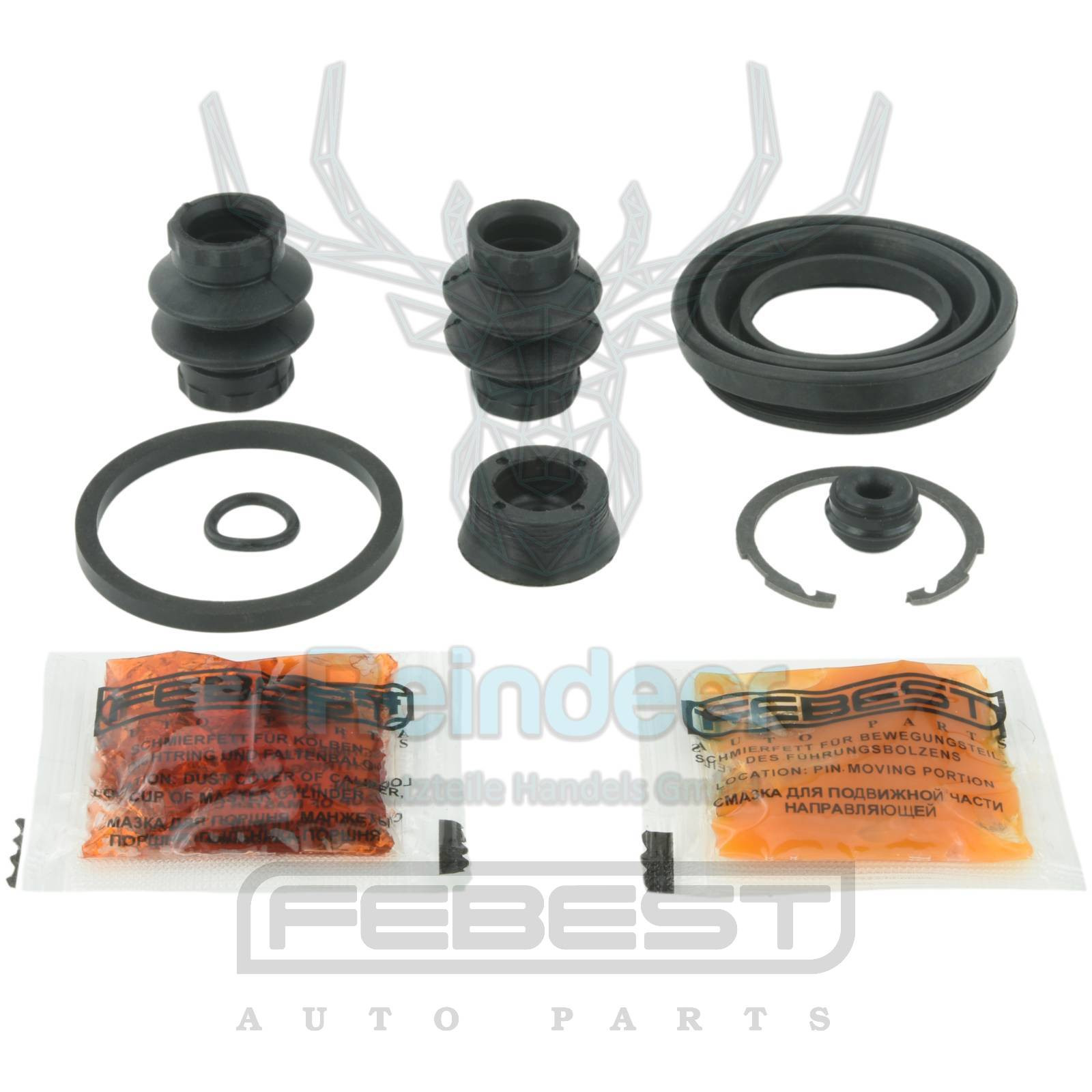 REPARATURSATZ; BREMSSATTEL passend für VW GOLF V PLUS, VI, VII, EOS 06-16, SKODA OCTAVIA II/III 04-, SUPERB 08-15, YETI 10-, AUDI A3 03-13, TT 06-14, SEAT ALTEA 04-15, TOLEDO 04-09, OPEL ZAFIRA 05-11