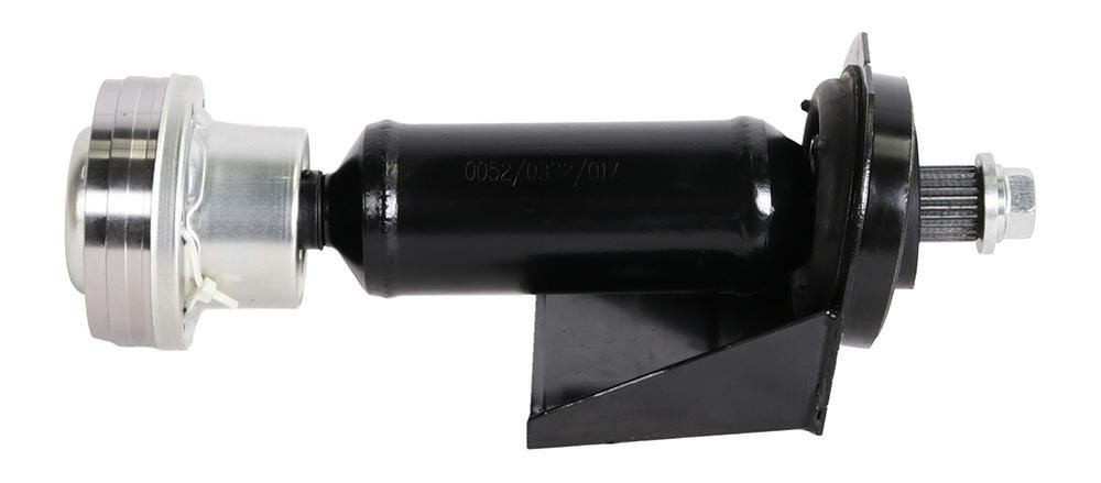 KARDANWELLE für MERCEDES ML W163, L=340 mm, 1/2-Zoll-Welle, Gelenk 100 mm, Bohrung 6x8 mm + 27 Schneidkanten, Halterung CBML