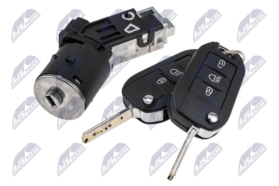 ZÜNDSCHLOSS ZÜNDSCHALTER passend für CITREON C3 2009-,C4 CACTUS 2014-,C5 III 2008-,JUMPY 2016-,PEUGEOT 208 2012-,308 II 2013-,2008 2013-,3008 2009-,EXPERT 2007-/3 PINNEN - ZWEI SCHLÜSSEL MIT FERNBEDIENUNG IM SET KEY/