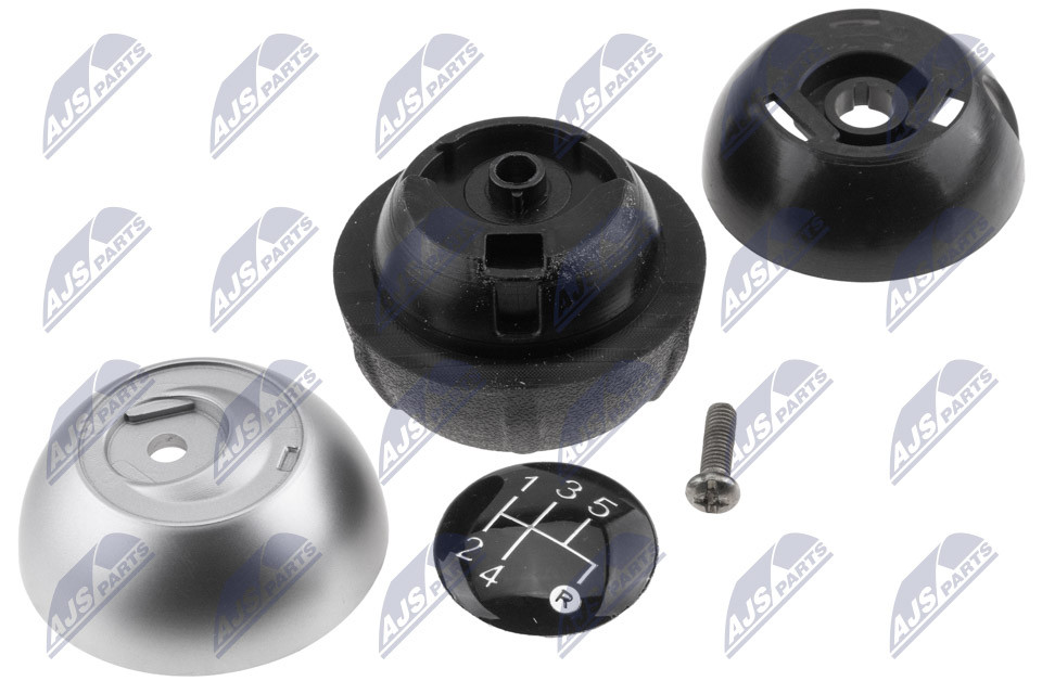 SCHALTKNAUF passend für FIAT 500C ABARTH 2007-/MATTE SILVER-BLACK CAP-5 GÄNGE/