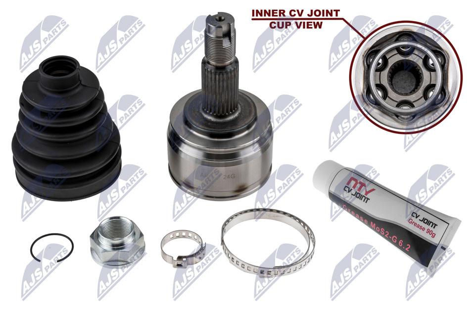 GELENKSATZ, ANTRIEBSWELLE/AUßEN passend für ALFA ROMEO GIULIETTA 1.4,1.4TB,1.6JTDM 10-, FIAT 500X 1.0T,1.3T 19-, JEEP RENEGADE 1.0T-GDI,1.3T-GDI 2WD,4WD 19-/Schaltgetriebe,Automatikgetriebe/