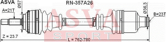 Antriebswelle Rechts Asva-rn-357a26