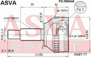 Gelenksatz Antriebswelle Radseitig Asva-fd-356a44