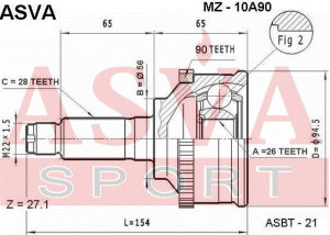 Gelenksatz Antriebswelle Radseitig Asva-mz-10a90