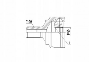 GELENKSATZ, ANTRIEBSWELLE/ AUßEN passend für MERCEDES-BENZ W205/S205/C205 C200/C250/C300/C400/C45AMG 13-, GLC 4MATIC 15- /VORNE/