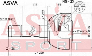 Gelenksatz Antriebswelle Radseitig Asva-ns-23