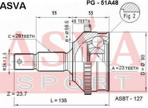 Gelenksatz Antriebswelle Radseitig Asva-pg-51a48