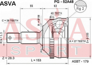 Gelenksatz Antriebswelle Radseitig Asva-pg-52a48