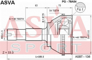 Gelenksatz Antriebswelle Radseitig Asva-pg-78a54