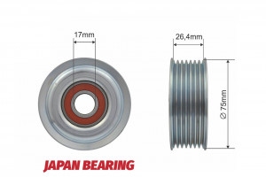 UMLENK-/FÜHRUNGSROLLE, KEILRIPPENRIEMEN passend für LEXUS IS II, TOYOTA AURIS, AVENSIS, COROLLA, RAV 4 III, VERSO 2.0D/2.2D 08.05-