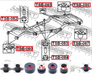 Reparatursatz Rahmenlagerung für Toyota Land Cruiser 80 FZJ80 / HDJ81 / HZJ80 199В­0-