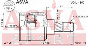 Gelenksatz Antriebswelle Getriebeseitig Links Asva-voil-850
