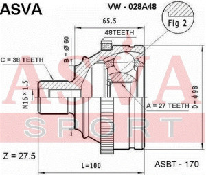 Gelenksatz Antriebswelle Radseitig Asva-vw-028a48